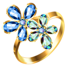 a blue diamond flower ring